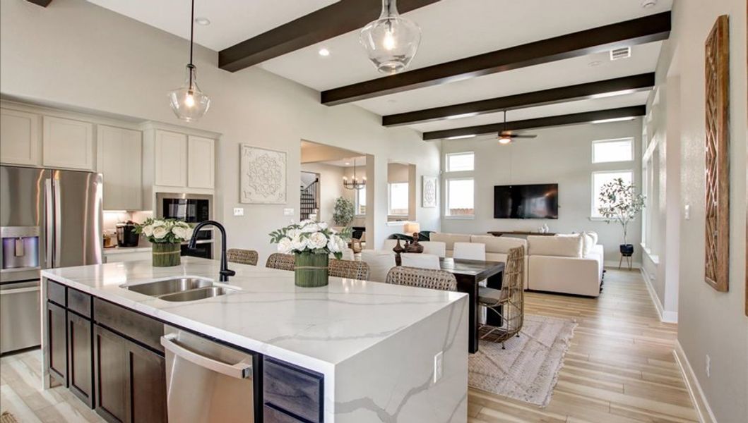 Furnished interior in a model home at Sunterra 40 in Katy (Image 27).