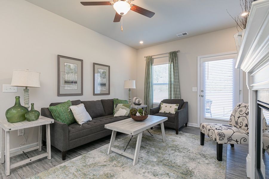 Furnished interior in a model home at The Cottages of Silvertown in Thomaston (Image 29).