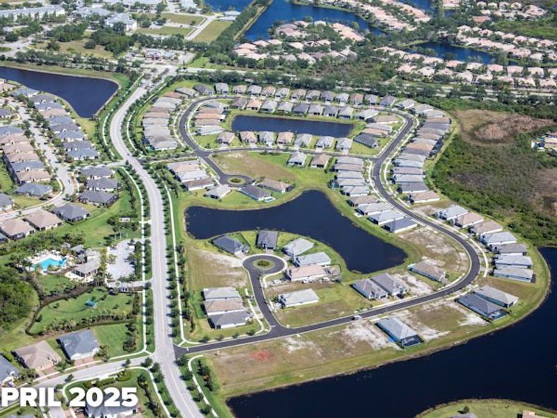 Aerial view of the Lake Park at Tradition community in Port St. Lucie, FL, showing layout and nearby surroundings (Image 14).