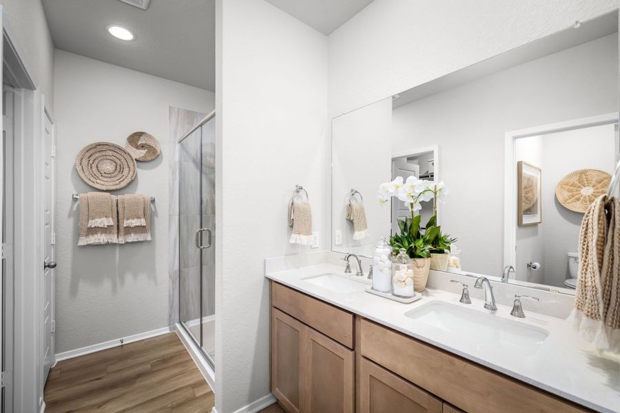 Furnished interior in a model home at Applewhite Meadows in San Antonio (Image 40).