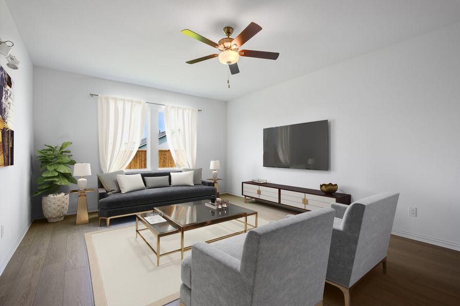 Furnished interior in a model home at River Ridge in Crandall (Image 102).