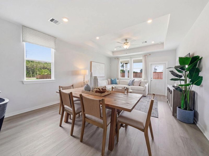 Furnished interior in a model home at Spring Branch Crossing in Conroe (Image 8).