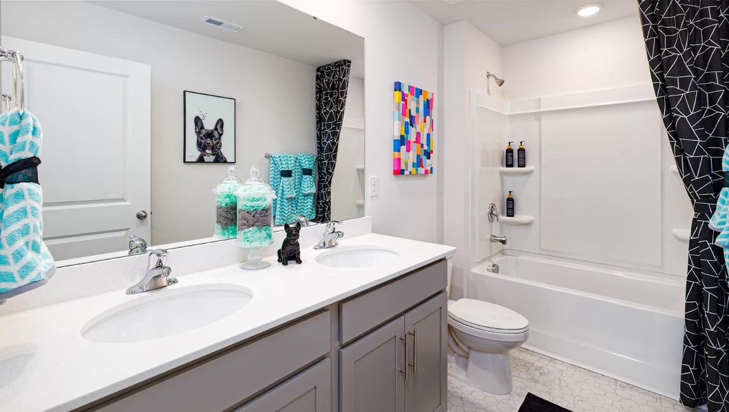 Furnished interior in a model home at Brandon Creek in Gastonia (Image 26).