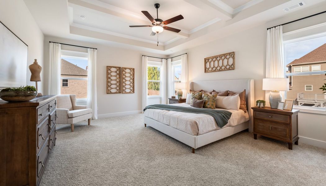 Furnished interior in a model home at Pinecrest Ridge in Dacula (Image 31).