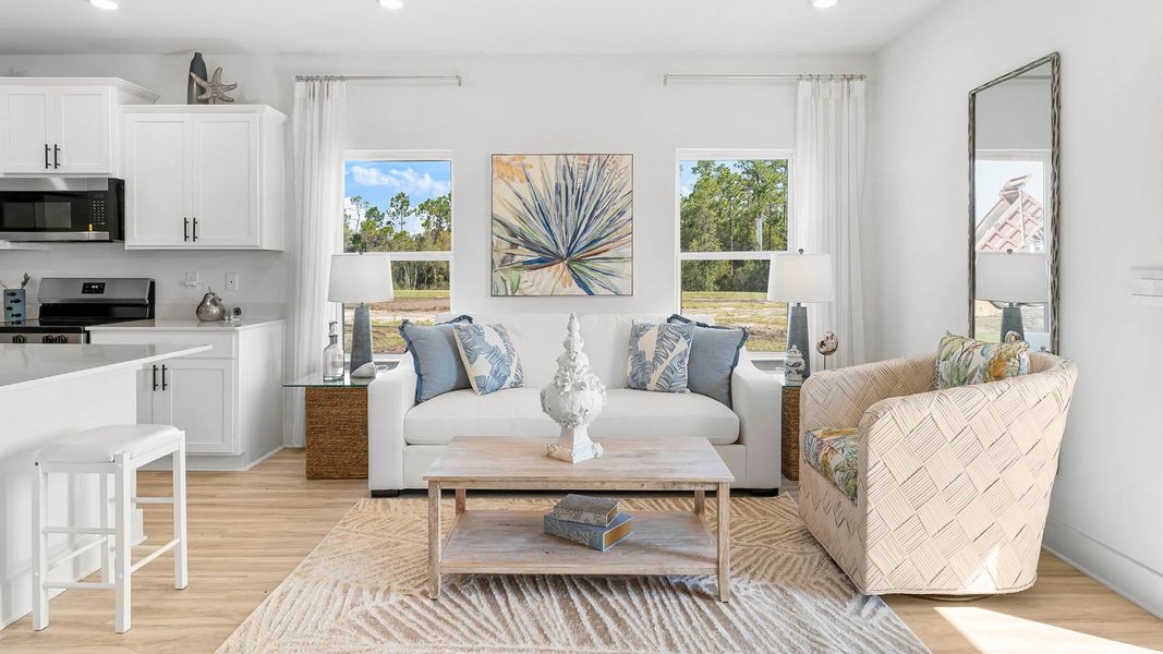 Furnished interior in a model home at Colonial East Townhomes in Panama City Beach (Image 8).