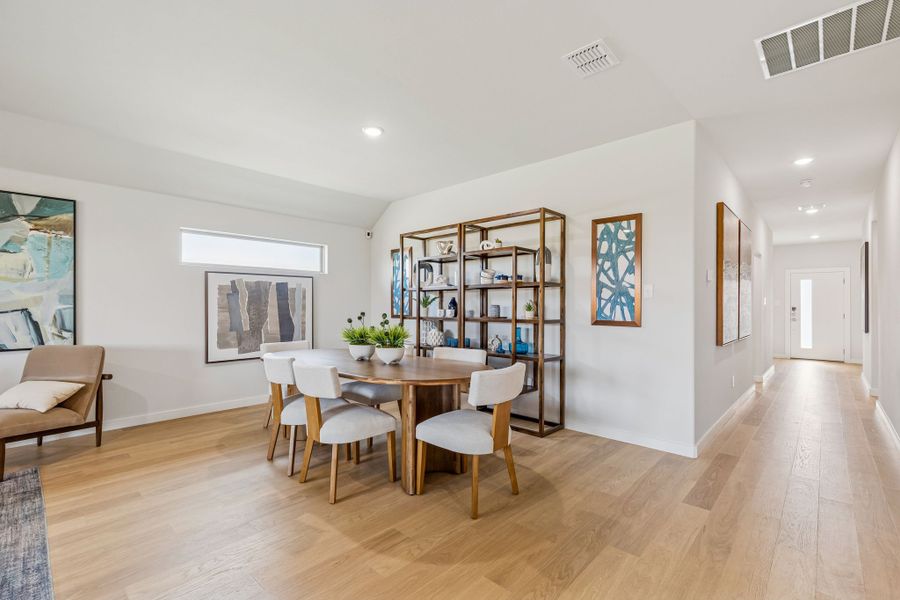 Dining Room in a Terra Vella Hayden Model Home in Fort Worth TX by Trophy Signature Homes