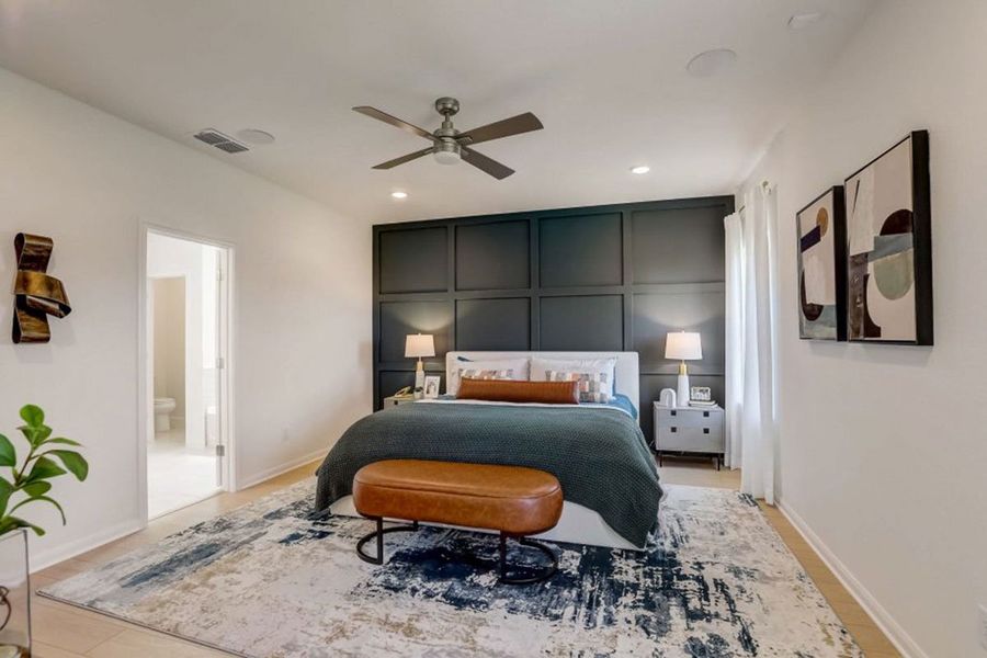 Furnished interior in a model home at Village at Three Oaks in Seguin (Image 5).