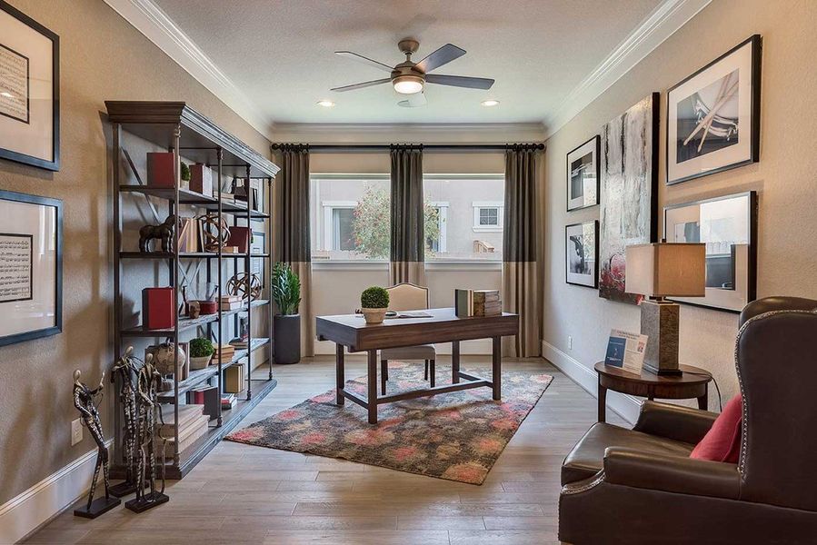 Furnished interior in a model home at Towne Lake 70' Classic Series in Cypress (Image 18).