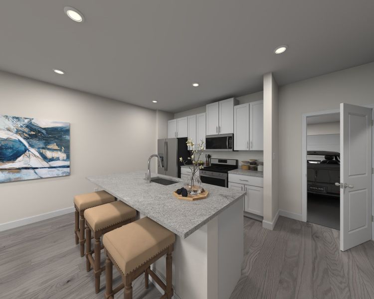 Furnished interior in a model home at Crossrail Station in Mooresville (Image 5).