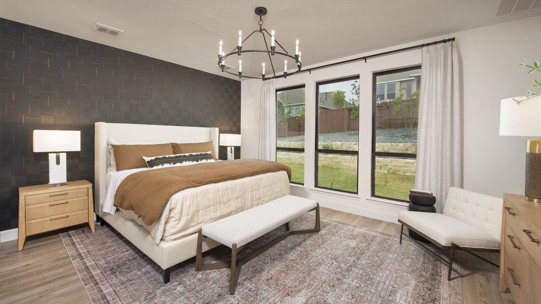 Furnished interior in a model home at Homestead 55' in Schertz (Image 16).