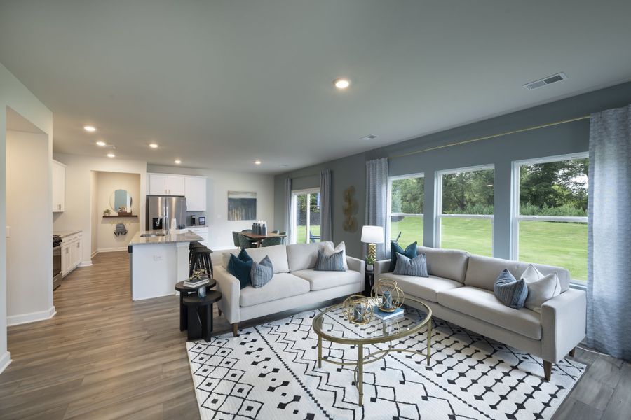 Furnished interior in a model home at Vickery Station in Woodruff (Image 3).