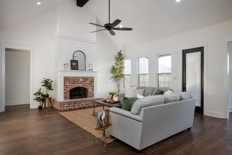 Furnished interior in a model home at Greens Prairie Reserve in College Station (Image 7).