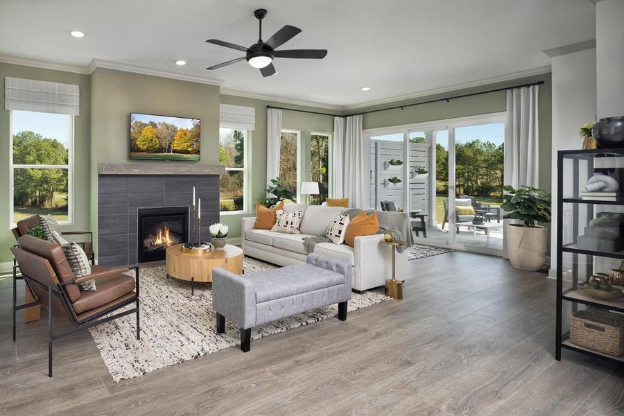 Furnished interior in a model home at Encore at Rye Ranch – Traditions in Parrish (Image 10).