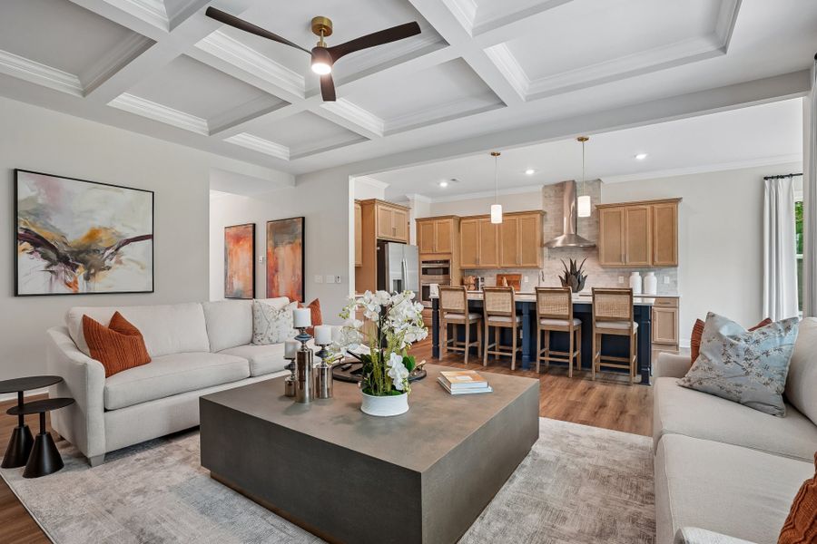 Furnished interior in a model home at Blue Run in Raleigh (Image 44).