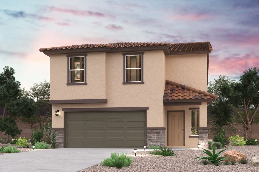 A house with a garage.