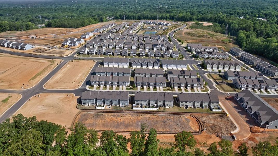 Aerial view of the Collins Ridge community in Hillsborough, NC, showing layout and nearby surroundings (Image 16).