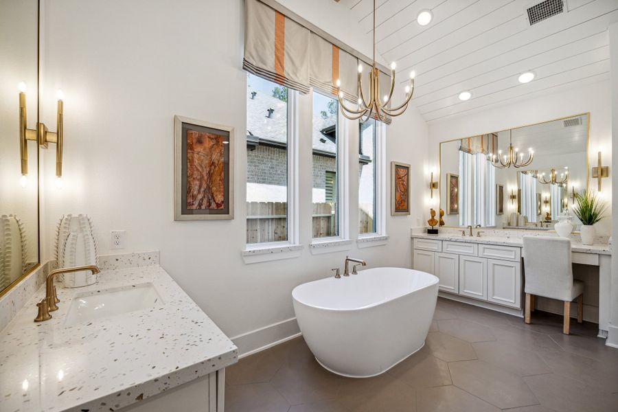 Furnished interior in a model home at ARTAVIA® - 60' in Conroe (Image 17).