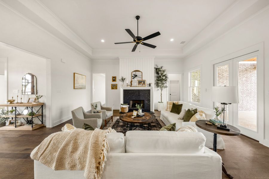 Furnished interior in a model home at Greens Prairie Reserve in College Station (Image 39).