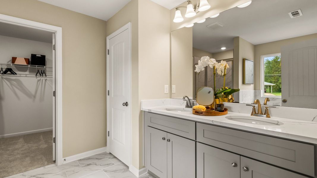 Furnished interior in a model home at Enclave at Evergreen in Fairburn (Image 26). Furnished interior in a model home at Enclave at Evergreen in Fairburn (Image 26).