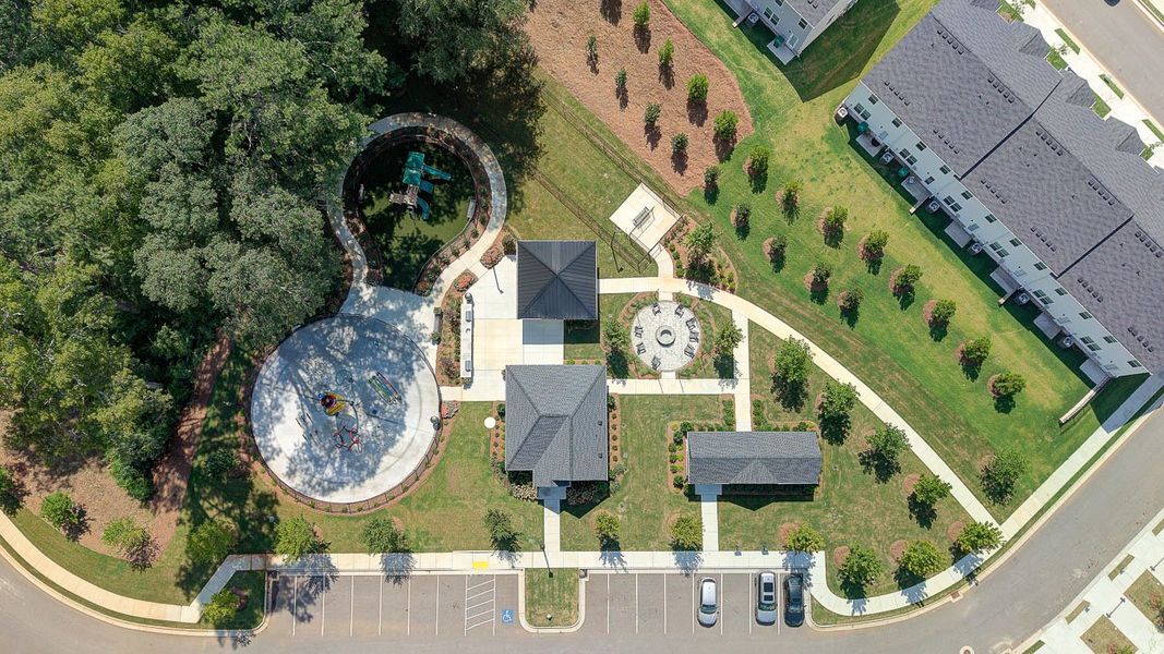 Aerial view of the Young's Crossing community in Stone Mountain, GA, showing layout and nearby surroundings (Image 16).