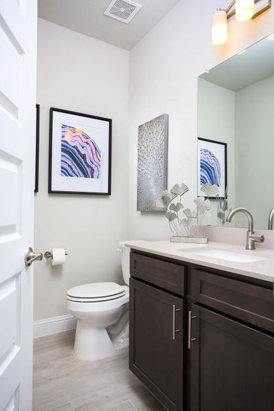 Furnished interior in a model home at Cloverleaf in Austin (Image 66).