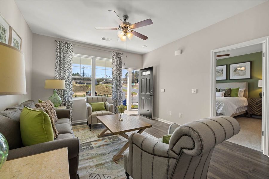 Furnished interior in a model home at Byrd Village in Graniteville (Image 4).