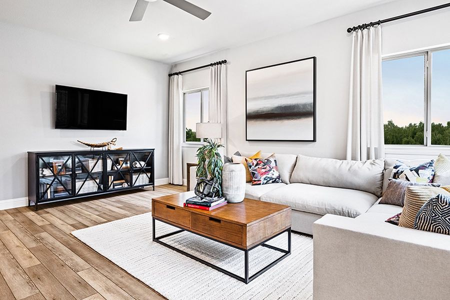 Furnished interior in a model home at Keeneland in Aubrey (Image 16). Furnished interior in a model home at Keeneland in Aubrey (Image 16).