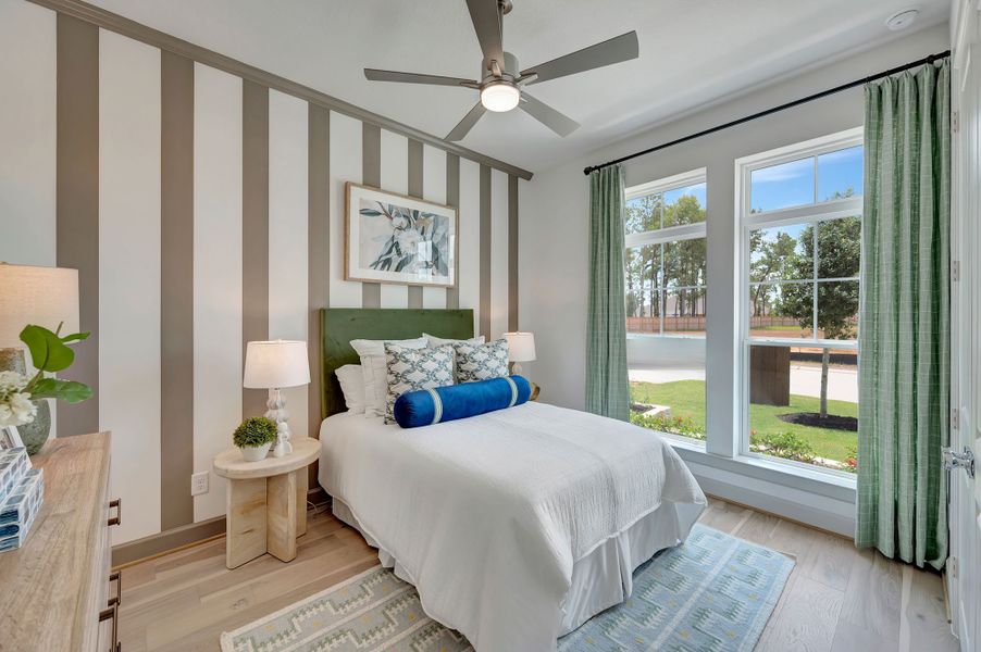 Furnished interior in a model home at The Highlands Encore - Tranquil Collection in Porter (Image 34). Furnished interior in a model home at The Highlands Encore - Tranquil Collection in Porter (Image 34).