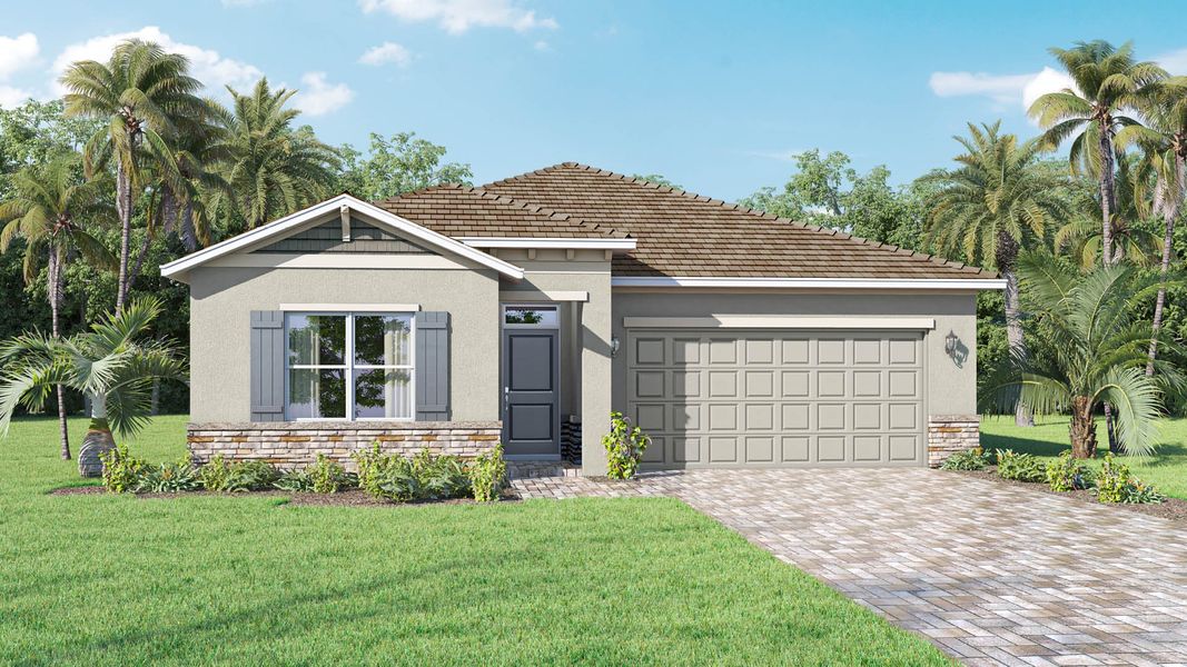 Front exterior of a home in the Cypress Bay West community, located in Palm Bay, FL (Image 24).
