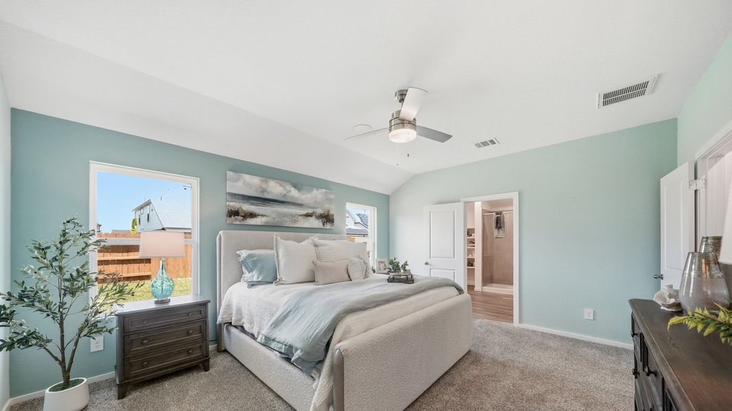 Furnished interior in a model home at Sunterra in Katy (Image 37).