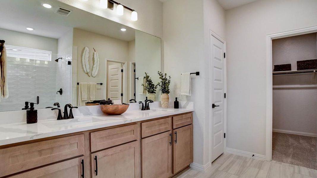 Furnished interior in a model home at Casinas at Gruene in New Braunfels (Image 17). Furnished interior in a model home at Casinas at Gruene in New Braunfels (Image 17).