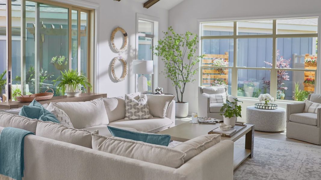 Furnished interior in a model home at The Courtyards at Lake Davidson in Mooresville (Image 8).