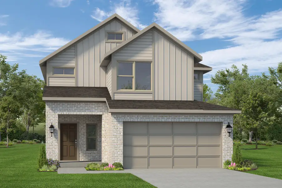 Front exterior of a home in the Aldeana - Tejas Collection community, located in Bonney, TX (Image 6).