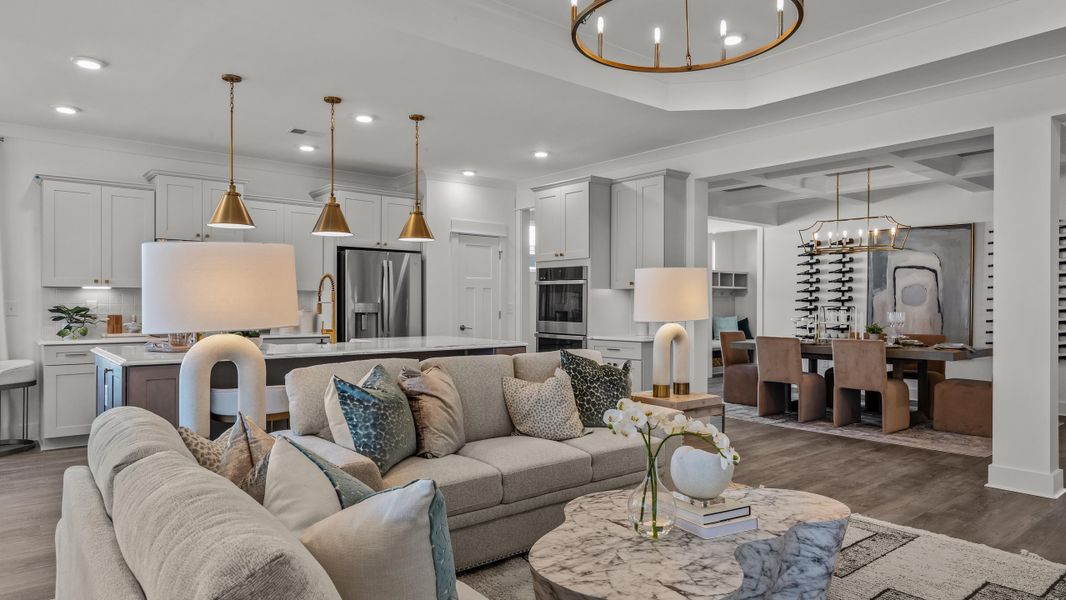 Furnished interior in a model home at Belmont at Albemarle in Hertford (Image 13).