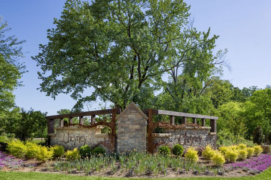 Entrance to the The Townes at Cheyney community in Charlotte, NC, featuring signage and landscaping (Image 17).