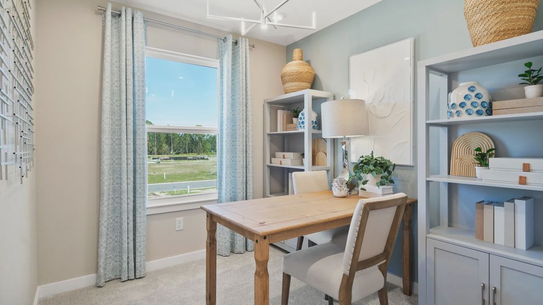 Cyrene at Harmony by DRB Homes offers a flex and den space—perfect for a home office or study, with plenty of room to focus Cyrene at Harmony by DRB Homes offers a flex and den space—perfect for a home office or study, with plenty of room to focus