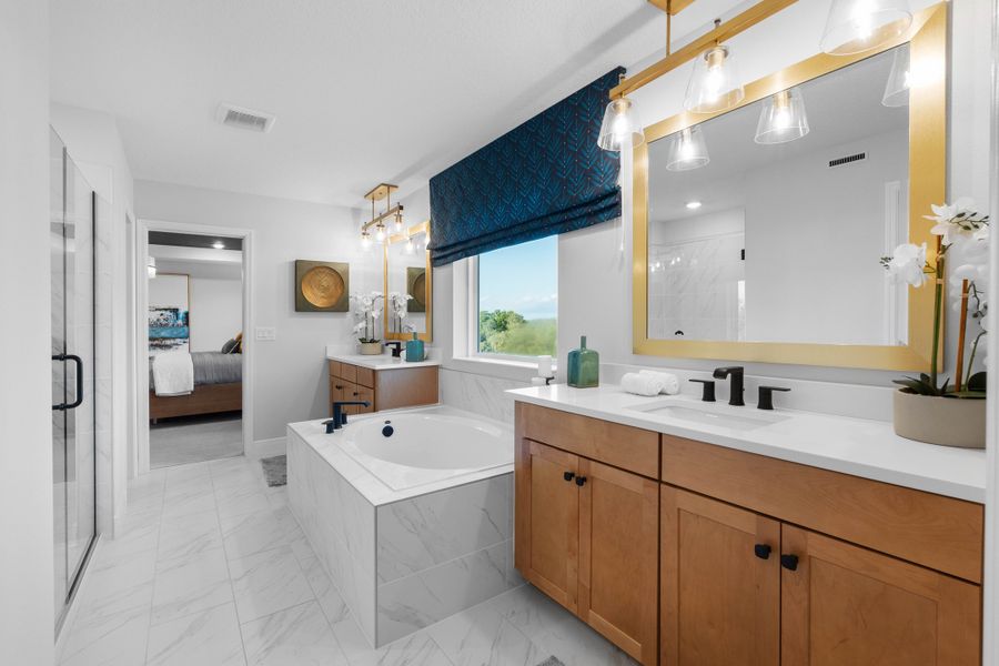 Furnished interior in a model home at Vintner Reserve in Clermont (Image 18).