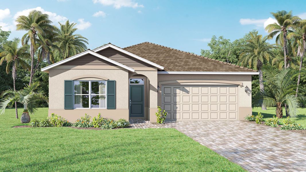 Front exterior of a home in the Cypress Bay West community, located in Palm Bay, FL (Image 23).