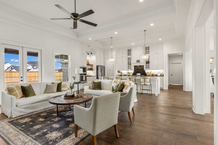 Furnished interior in a model home at Greens Prairie Reserve in College Station (Image 43).
