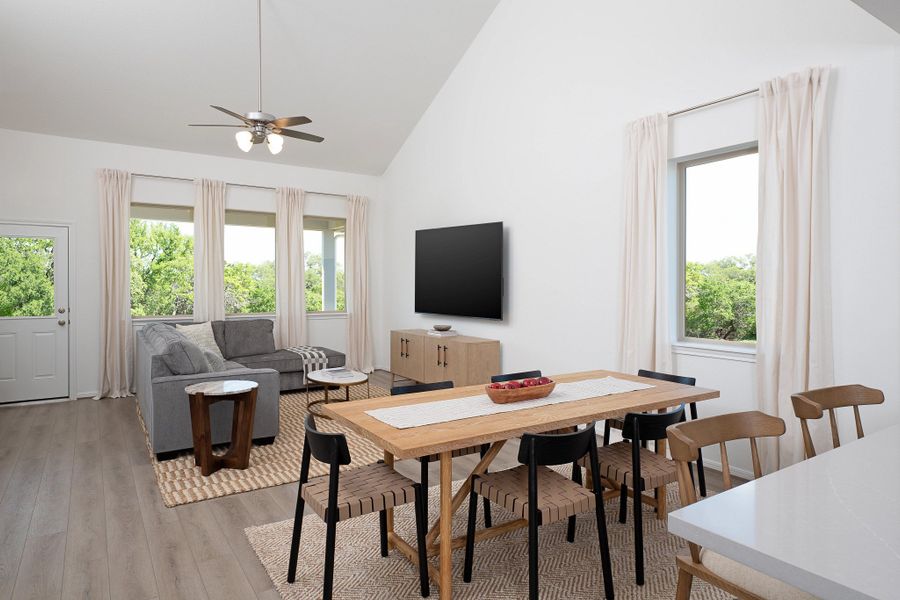 Furnished interior in a model home at Spring Creek Trails in Magnolia (Image 5). Furnished interior in a model home at Spring Creek Trails in Magnolia (Image 5).