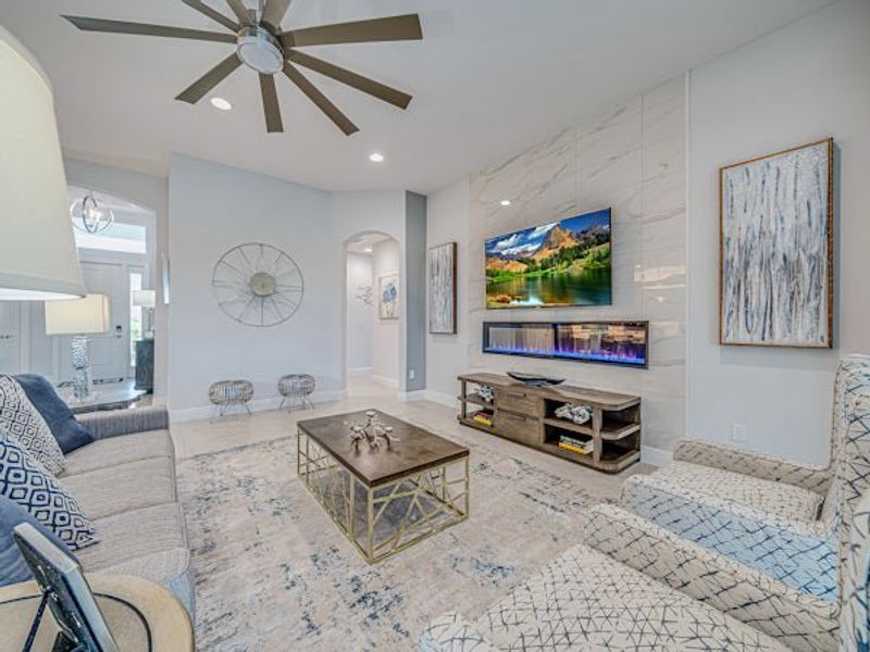 Furnished interior in a model home at High Pointe in Vero Beach (Image 68).