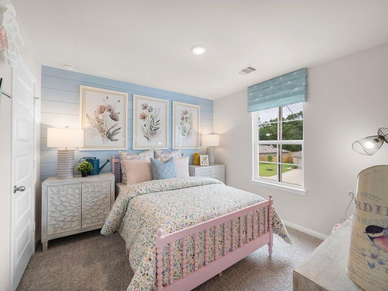 Furnished interior in a model home at Hill & Dale Ranch in Splendora (Image 16).