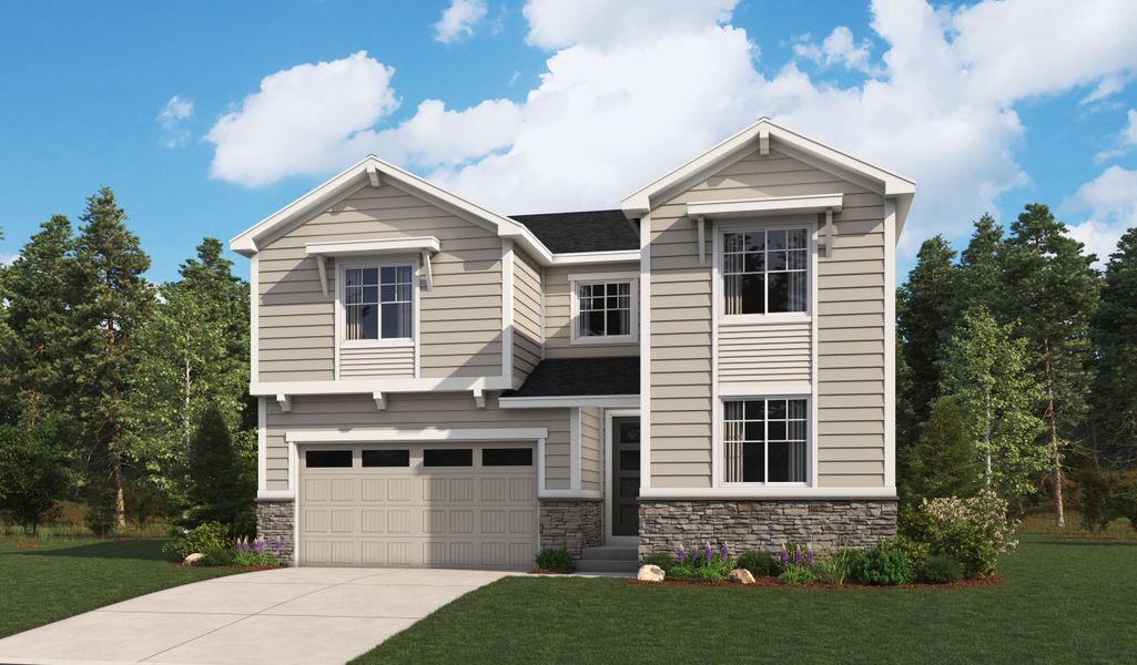 Front exterior of a home in the Sorrel Ranch community, located in Aurora, CO (Image 2). Front exterior of a home in the Sorrel Ranch community, located in Aurora, CO (Image 2).