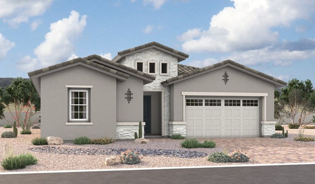 Front exterior of a home in the Portfolio at Bella Rosa community, located in Phoenix, AZ (Image 7).