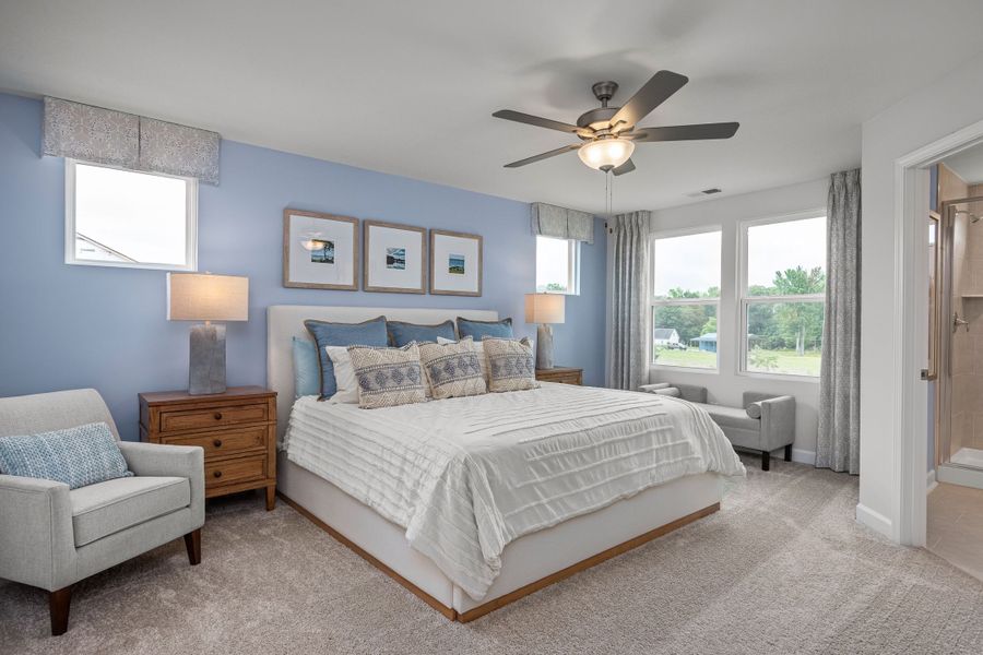 Furnished interior in a model home at Gregory Village Townhomes in Lillington (Image 35).