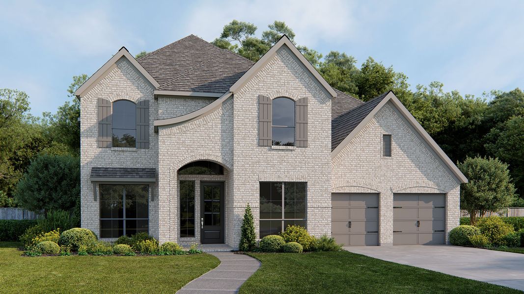 Front exterior of a home in the Everly 60' community, located in Hockley, TX (Image 3).