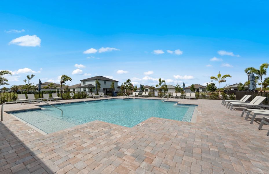 community pool in this new home community in Lehigh Acres. Find your new home today