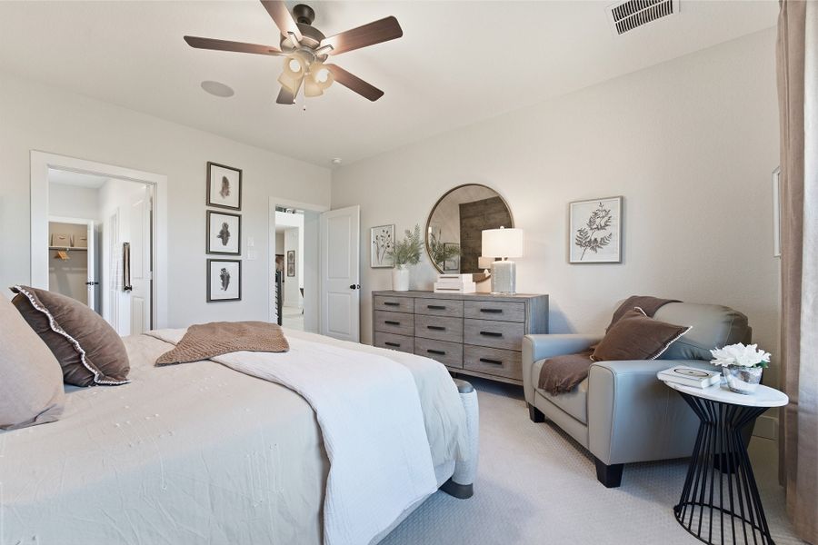Furnished interior in a model home at Notting Hill in Converse (Image 43).