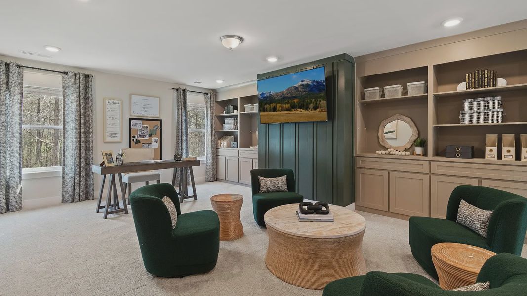 Furnished interior in a model home at Saddleridge in Senoia (Image 4). Furnished interior in a model home at Saddleridge in Senoia (Image 4).