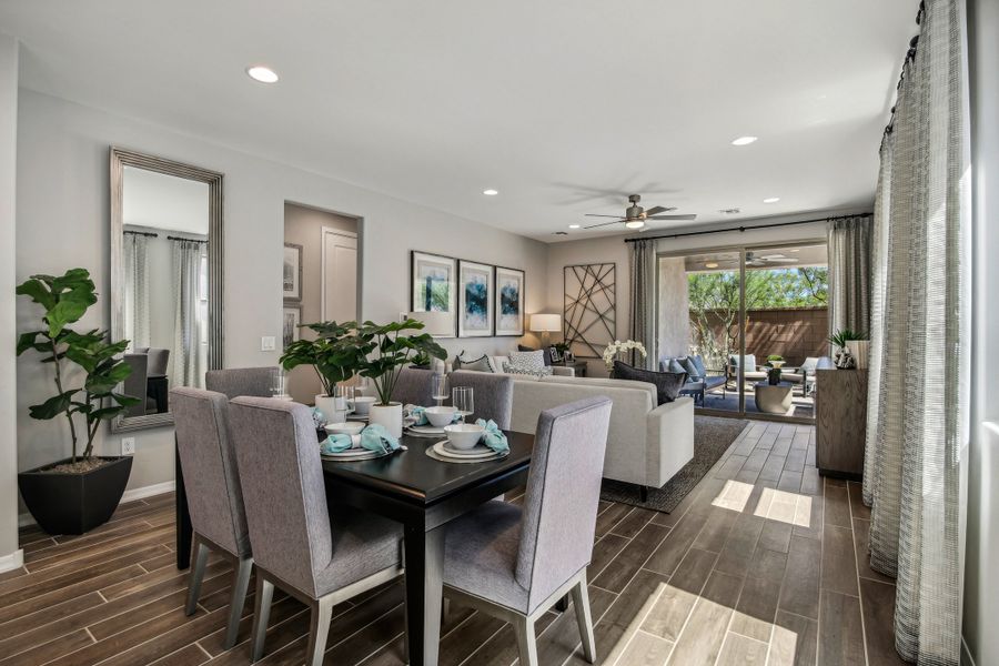 Furnished interior in a model home at Entrada La Coraza in Sahuarita (Image 10).